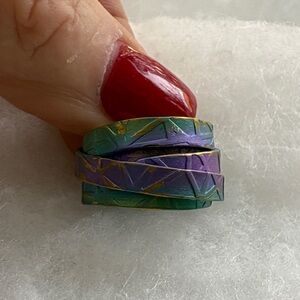 Colorful Geometric Women Ring